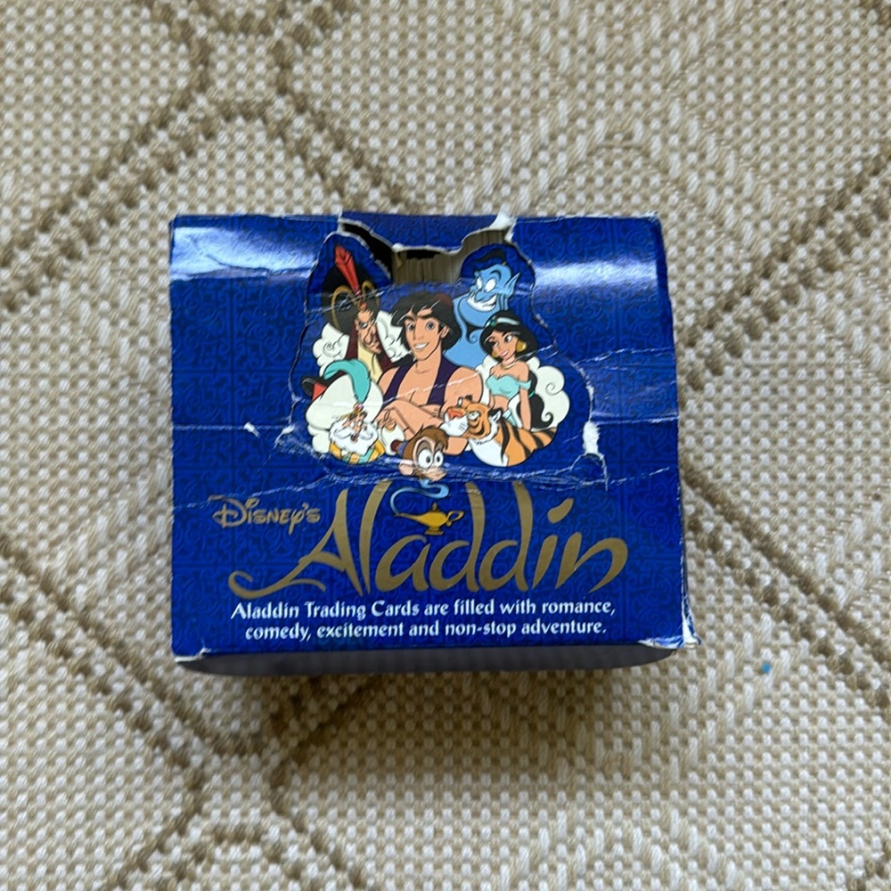 Full box of opened skybox, Disney Aladdin, trading cards, circa 1993